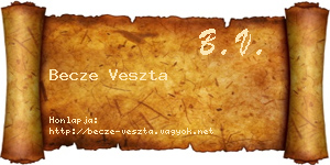 Becze Veszta névjegykártya